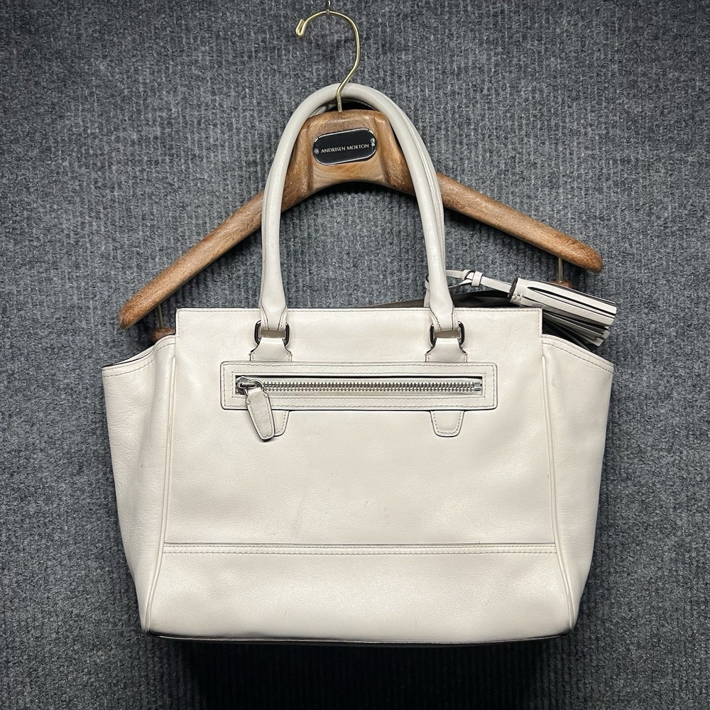 Coach Legacy Leather Medium Handbag Purse White 19890 - Picture 4 of 12